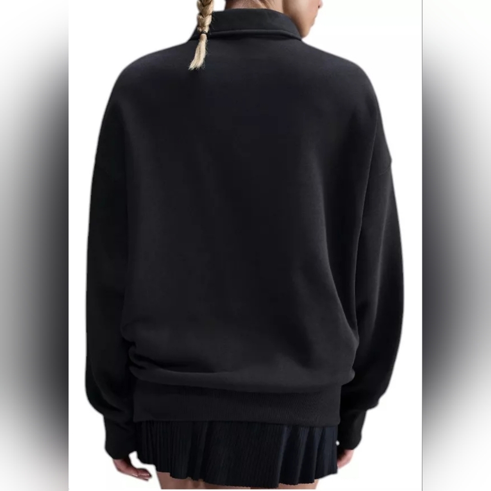 Nike Sportswear Phoenix Fleece Black 1/2 Zip Polo Sweatshirt NWT Sporty Feminine - Picture 3 of 4